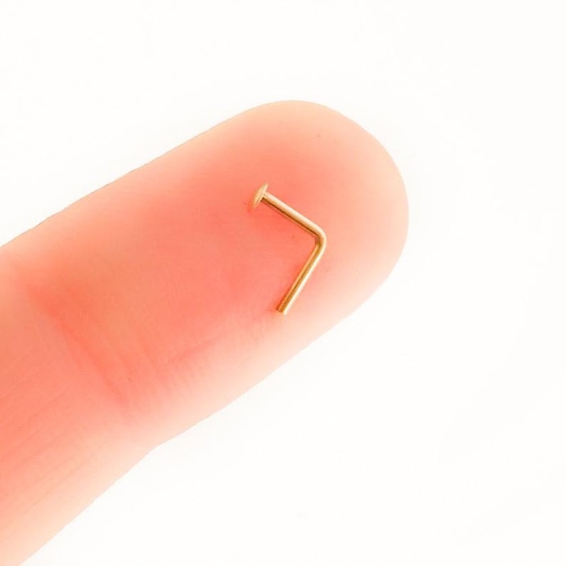 Tiny Nose Stud, Gold Nose Stud, Nose Stud, Tiny Nose Piercing, Simple Nose Stud, Dainty Nose Stud image 10