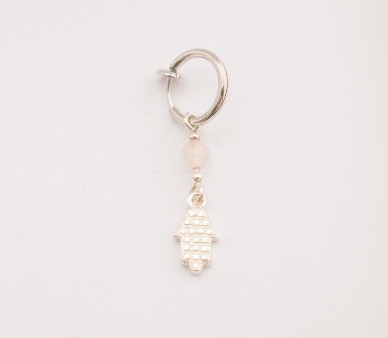 Fake Belly Button Ring Rose Quartz Fake Belly Ring Silver Etsy