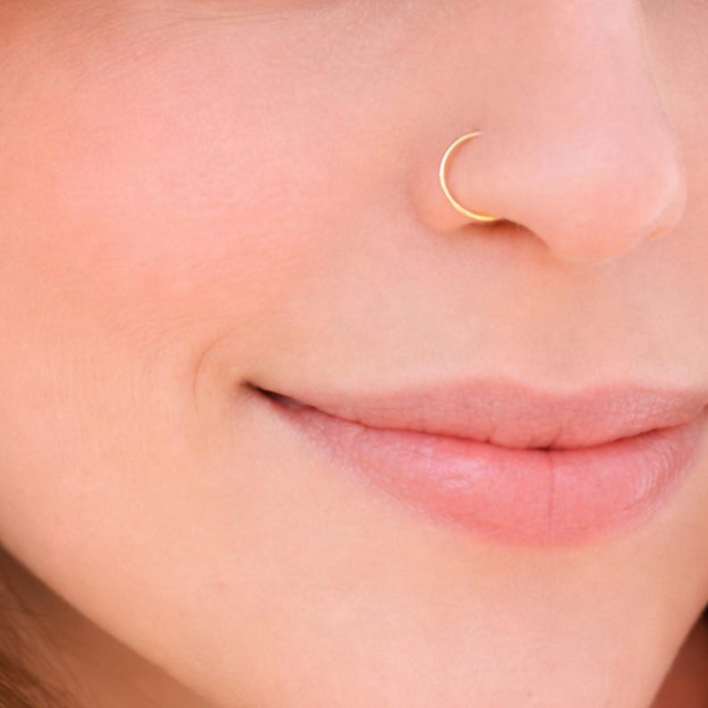 Thin Nose Ring - Silver Nose Ring - Gold Nose Ring - Rose Gold Nose ...