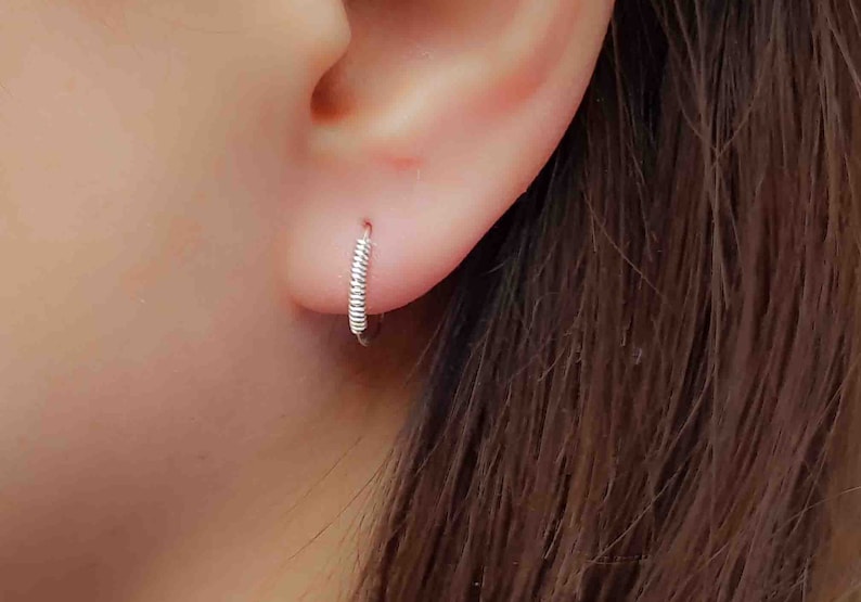 Sleeper earrings small silver hoop earrings Hoop Earrings Etsy