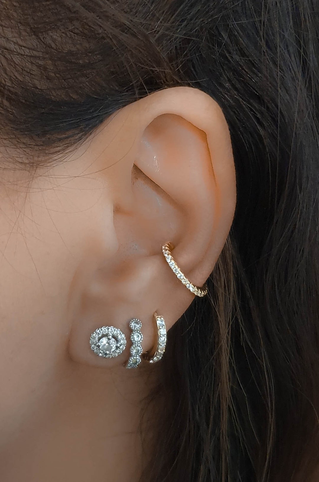 Gold Diamond Ear Cuff-cz Crystals Ear Cuff-non Pierced