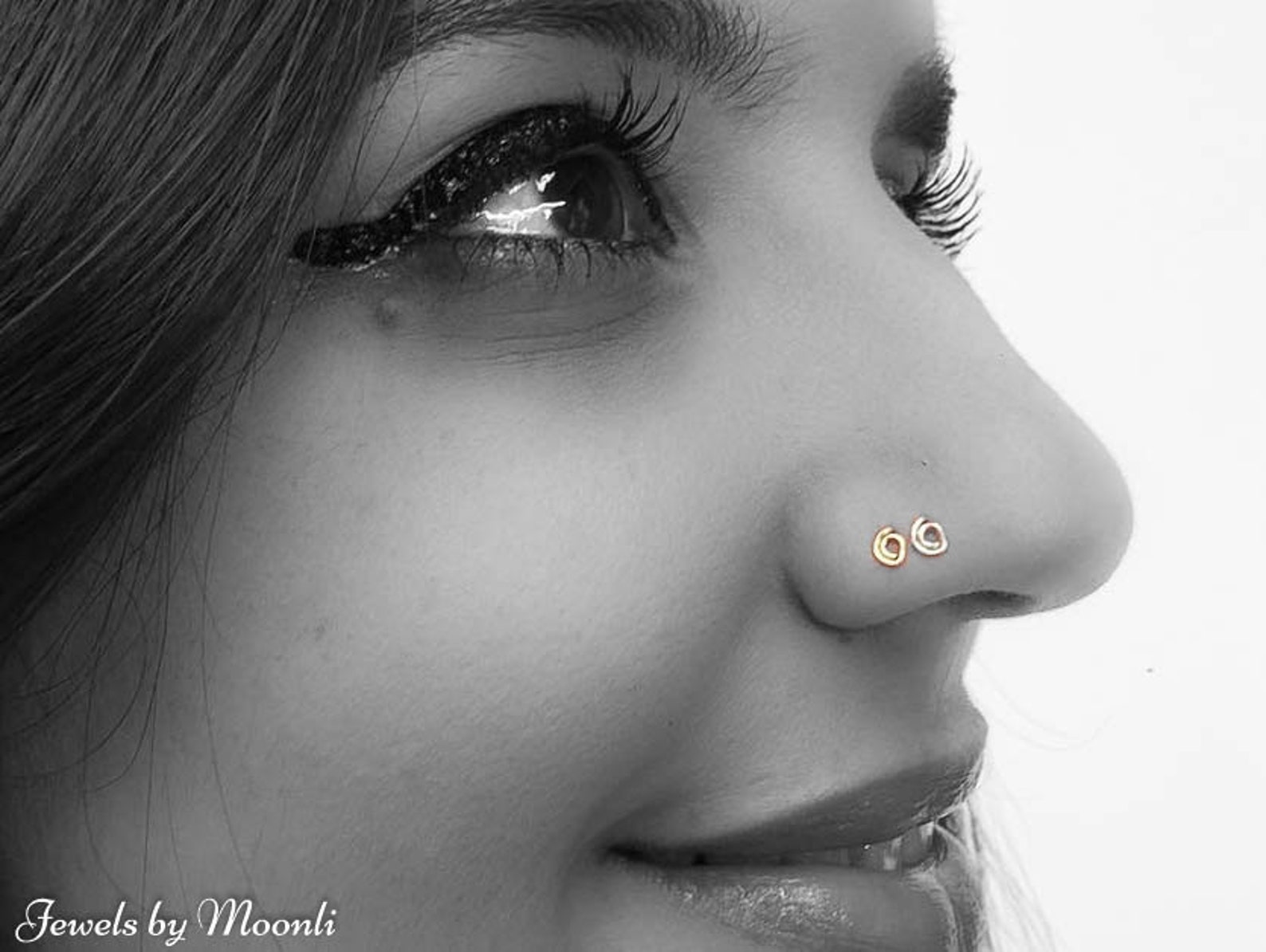 Spiral Gold Nose Stud Nose Ring Stud Nose Jewelry Gold Etsy