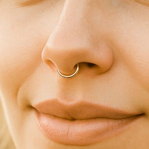 14g Silver Septum ring- 14g Nose Hoop Silver - 14 Gauge Nose Ring - 14g Silver Helix Earring - Cartilage Earring - Nose Jewelry