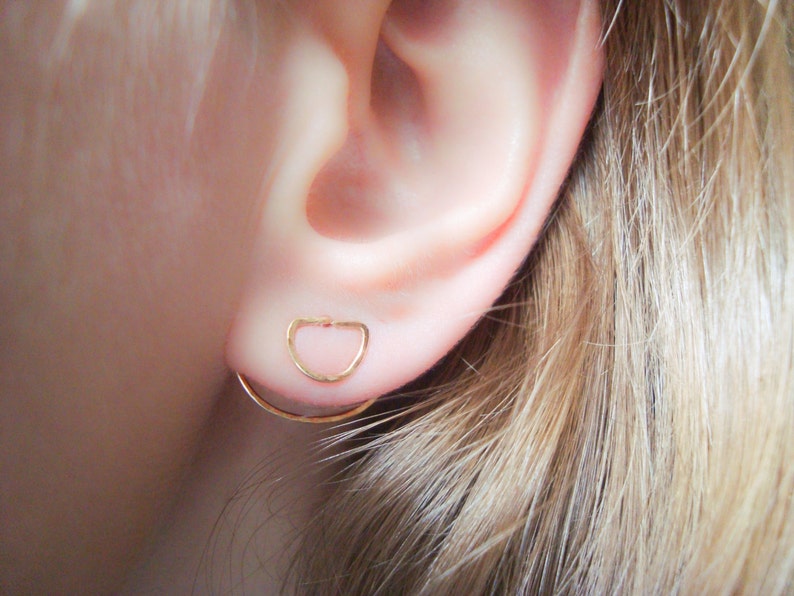 Ear Jacket, Ear Jackets, Ear Cuff Jacket, Ear Pins, Ear Jacket Earring, Floating Earrings, Gold Earrings,Ear Jacket Gold,Front Back Earrings image 3