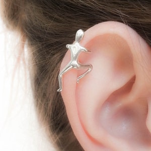 Klettern Mann Ohr Manschette Ohrring - Kein Piercing Ohr Manschette - Sterling Silber Ohr Manschette