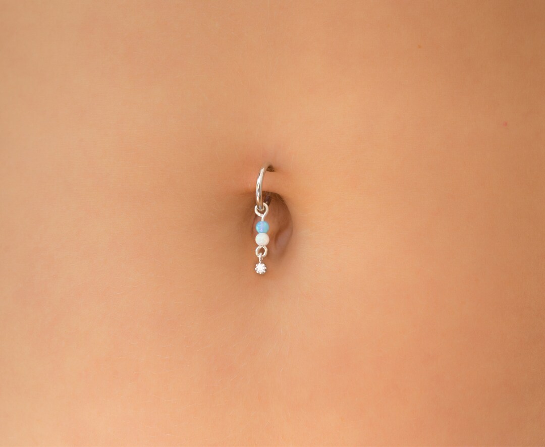 Clip on Belly Button Ring Fake Belly Rings Fake Belly Ring Dangle Clip
