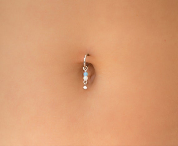 5 Pcs Belly Button Non Piercing Navel Rings for Women Girls Belly Dangly No  Perforation Zircon Star Moon Series Set