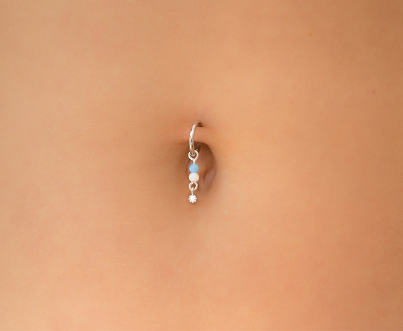 Clip On Belly Button Ring - Fake Belly Rings - Fake Belly Ring Dangle - Clip On Navel Ring - Fake Navel Ring 