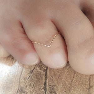 Mother Day Toe Ring-Dainty Toe Ring-Thin Toe Ring-Adjustable Gold Silver Rose Toe Ring-V Chevron Toe Ring-Foot Jewelry-Beach Jewelry image 2