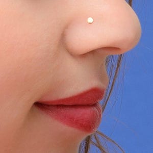 Tiny Nose Stud, Gold Nose Stud, Nose Stud, Tiny Nose Piercing, Simple Nose Stud, Dainty Nose Stud image 8