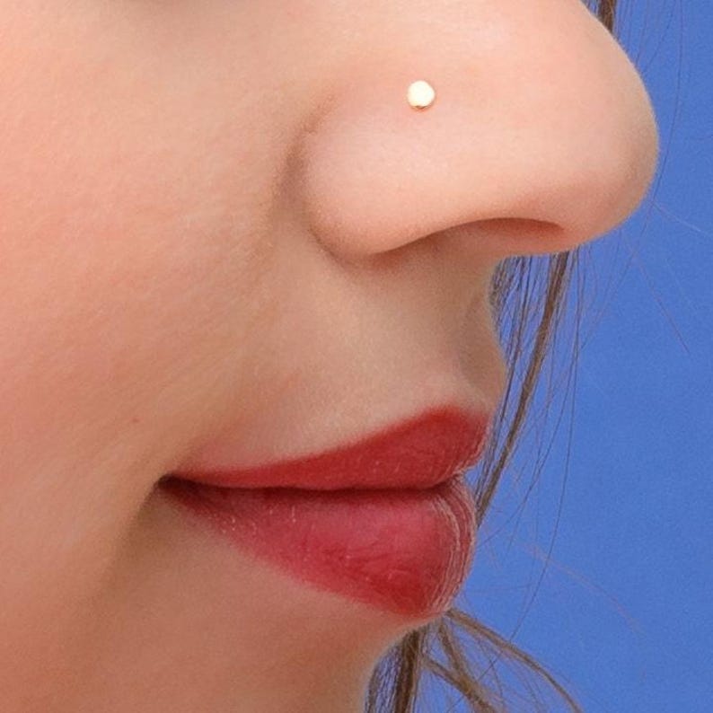 Tiny Nose Stud, Gold Nose Stud, Nose Stud, Tiny Nose Piercing, Simple Nose Stud, Dainty Nose Stud image 8