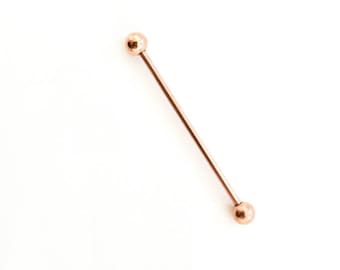 16g Gold Industrial Barbell Piercing-Industrial Barbell Earring 38mm-16 gauge Industrial Barbell 316L Surgical Steel Scaffold Earring