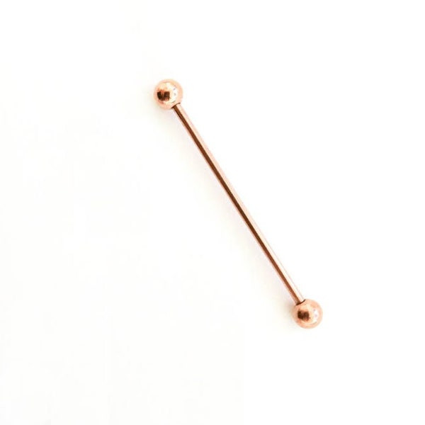 16g Gold Industrial Barbell Piercing-Industrial Barbell Earring 38mm-16 gauge Industrial Barbell 316L Surgical Steel Scaffold Earring