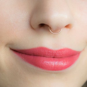Mother Day - 22g Rose Gold Septum Ring - Rose Gold Septum - 22 gauge Nose Ring - Septum Ring Hoop - Thin Delicate septum - Septum Piercing