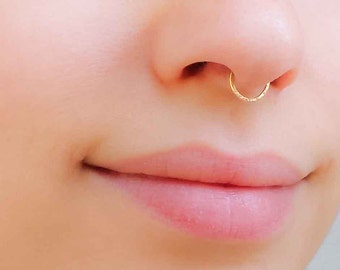 Moederdag - nep septum, faux septum ring, zilveren septum geen piercing, gouden septum, rose gouden neusring, nep gouden septum