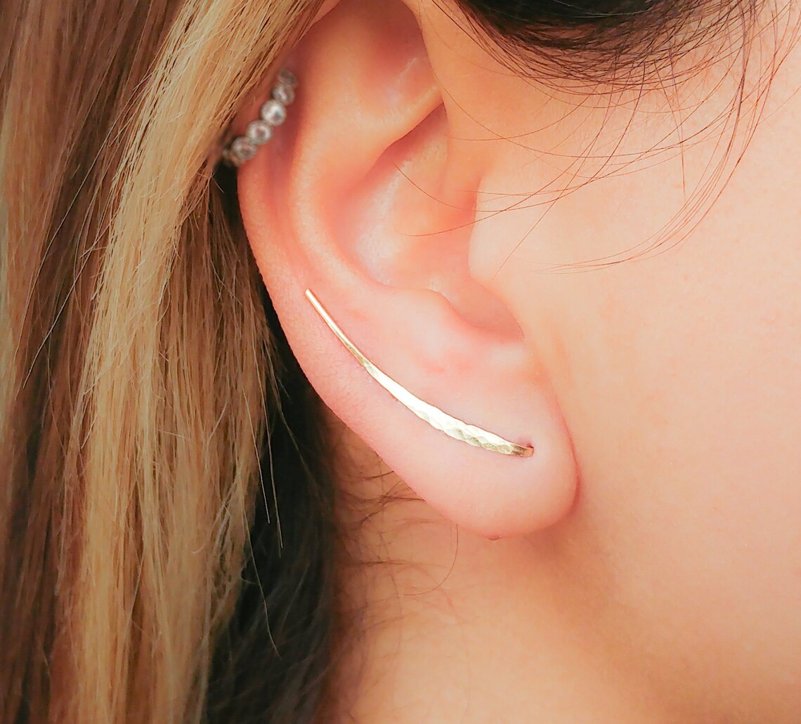 Gold Earrings Ear Climber Earrings Gold Ear Climber Ear Etsy