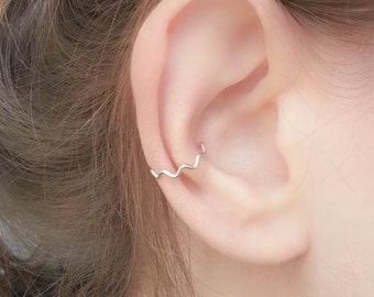 Fête des Mères - Boucle d'oreille en zigzag - Tour d'oreille en argent - Tour d'oreille en chevron - Tour d'oreille - Tour d'oreille en or - Boucle d'oreille Wrap - Boucle d'oreille manchette