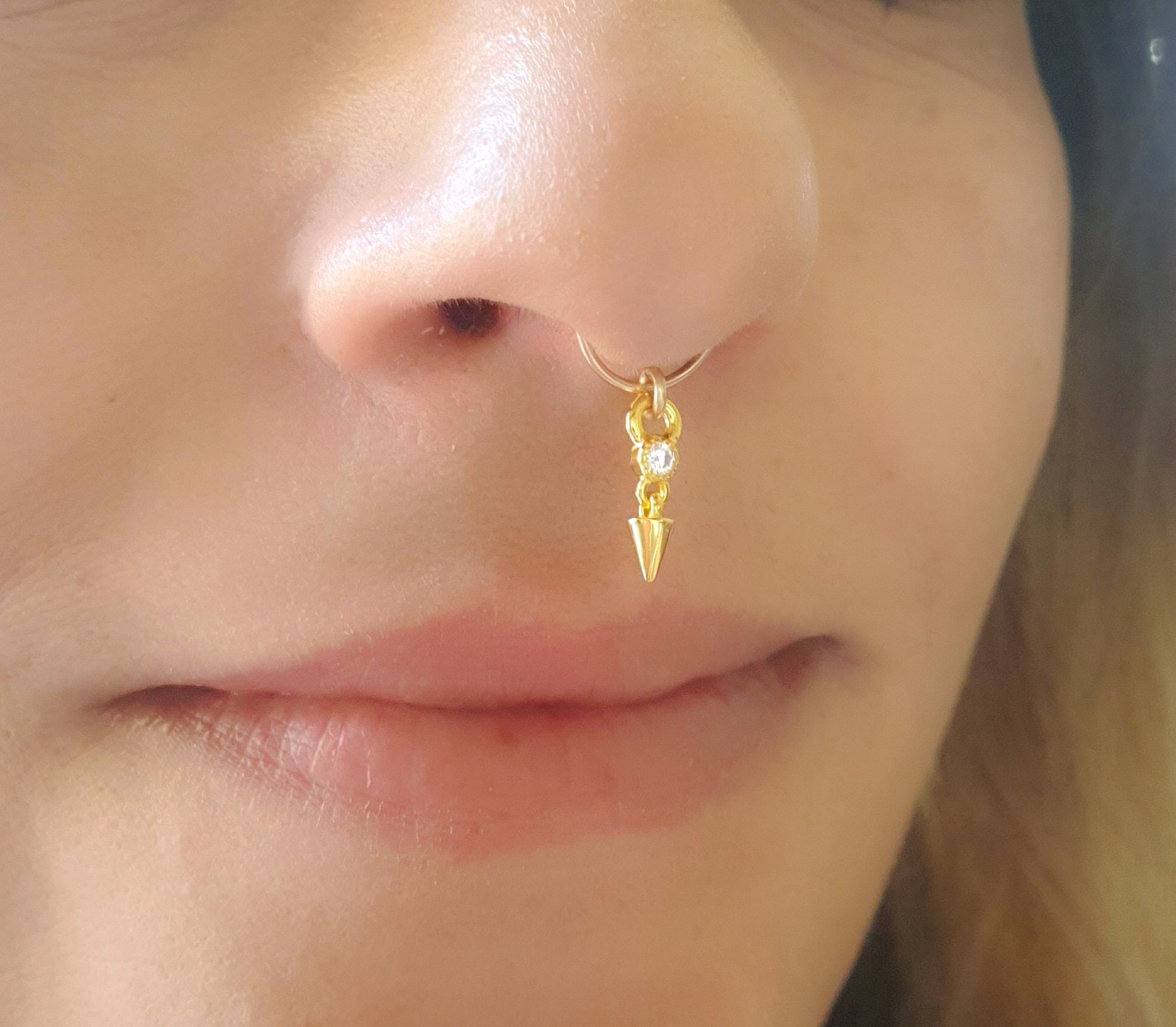 Dangle septum ring sale