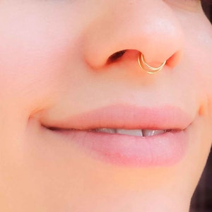Fake Septum Fake Nose Hoop Gold Septum Ring Gold Nose Ring - Etsy