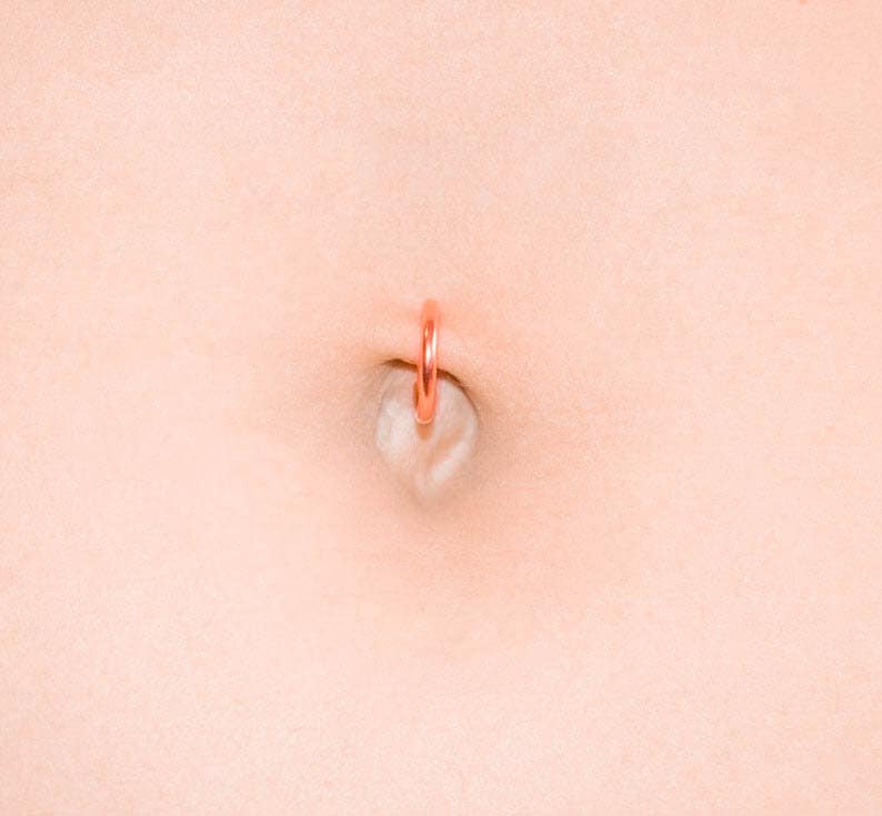 Fake Belly Rose Gold-Rose Gold Fake Belly Ring-Rose Fake Belly Piercing-Rose Gold Clip On Belly Ring-Rose Gold Navel Piercing Ring 