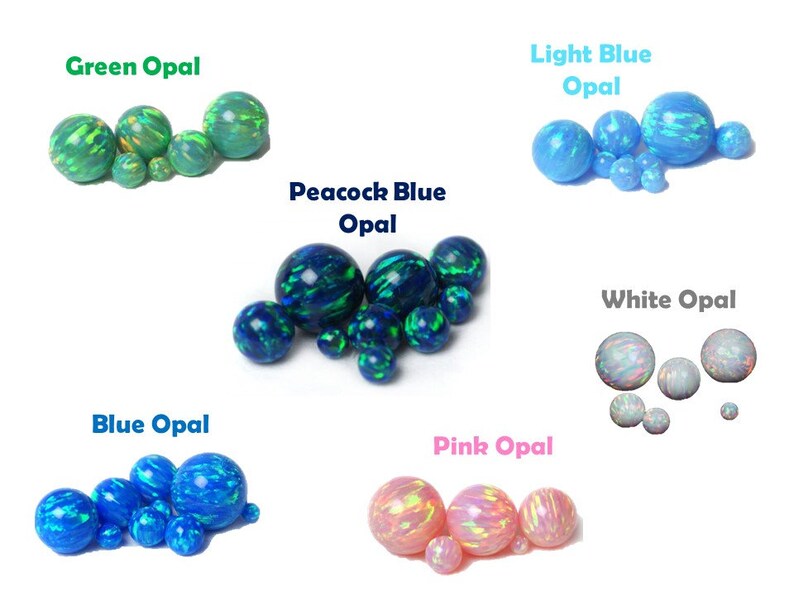 Puede incluir: Surtido de cuentas de &oacute;palo en varios colores, incluyendo verde, azul claro, azul pavo real, blanco, azul y rosa. Las cuentas est&aacute;n dispuestas en grupos por color, con cada grupo que contiene varias cuentas de diferentes tama&ntilde;os.