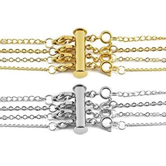 Stainless Steel Accessories Multi Chains Bracelet Multilayer Necklace  Detangler Triple Layering Clasps For Jewelry Making DIY