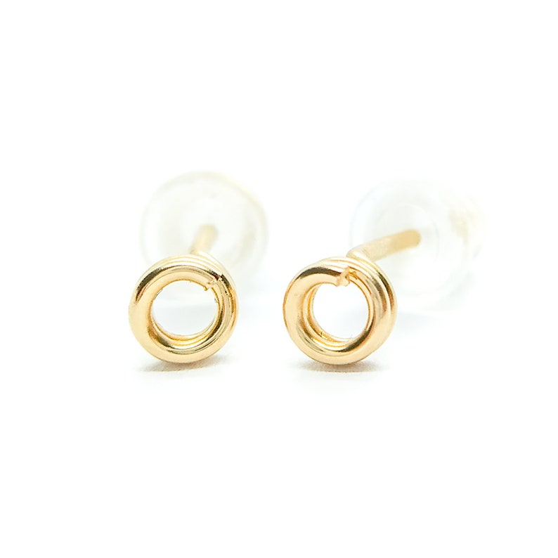 Dainty Studs, Small Studs, Delicate Studs, Gold Studs, Circle Studs, Simple Earrings, Minimal Earrings, Minimalist Earrings, Modern Earrings image 4