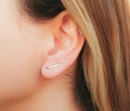 Rose Gold Earrings- Rose Gold Ear Climber Earrings- Rose Gold Ear Crawler- Ear Sweep- Bar Earrings- Earclimber-up the ear earrings