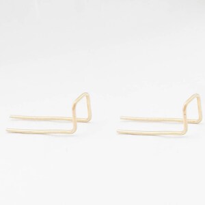 Double Piercing Earrings-Threader Earrings-Double Lobe Earrings-Double Threader Earrings-Double Piercing-Two hole Earrings-Staple Earrings image 4