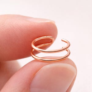 Gefälschte Lippen Ring - Doppel Band Lip Cuff Clip Auf - Fake Lip Piercing nicht durchbohrten Schmuck Bild 12