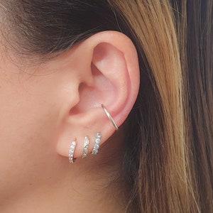14 g Tour d'oreille - Boucles d'oreilles sans piercing - Boucles d'oreilles en forme de conque - Tour d'oreilles lisses - Boucles d'oreilles sans piercing - Or argenté, Or rose