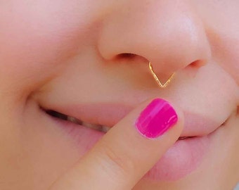 Mother Day - Fake Septum Ring, Fake Septum Ring Gold, Fake Septum, Fake Septum Piercing, Fake Septum Nose Ring, Fake Septum Gold