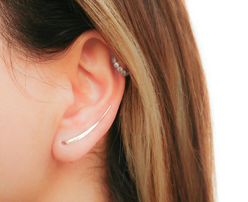 Gold Earrings Ear Climber Earrings Gold Ear Climber Ear Etsy