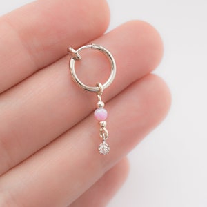 Piercing falso para el ombligo - Aro falso para el ombligo - Joyería falsa para el ombligo - Anillo de ópalo para el ombligo