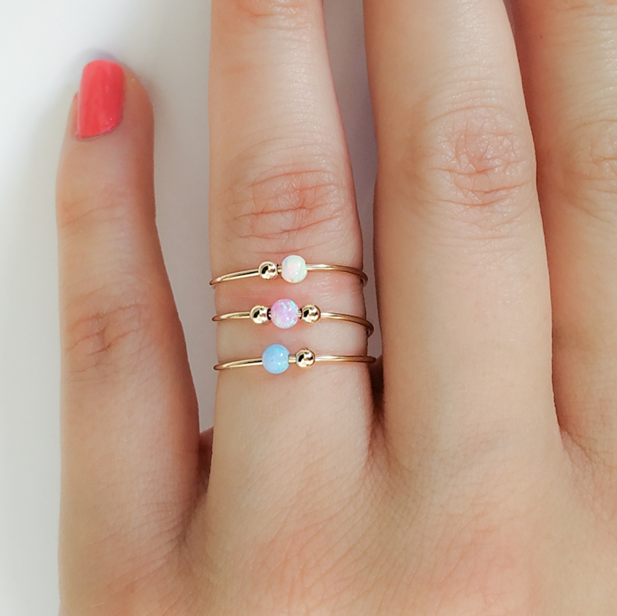 Handmade Anxiety Ring – Lapis Lazuli Amethyst Rose Quartz – Adjustable Reiki Gift