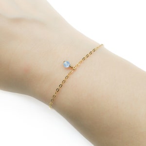 Aquamarine Bracelet - March Birthstone Bracelet - Silver Aquamarine Dainty Bracelet - March Birthstone Jewelry - Gold Aquamarine Bracelet