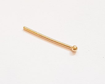 Mother Day - Tiny Ball Nose Stud - Tiny Gold 1mm Ball Nose Stud - Nose Stud 22g - Teeny Tiny Nose Stud