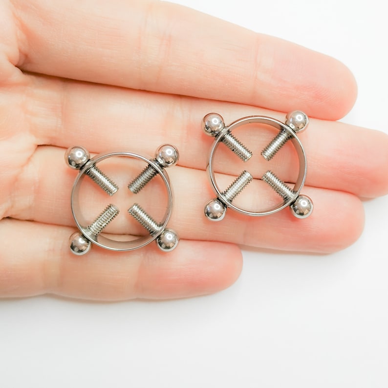 Nipple Jewelry No Piercingnipple Jewelry Surgical Steelfake Etsy