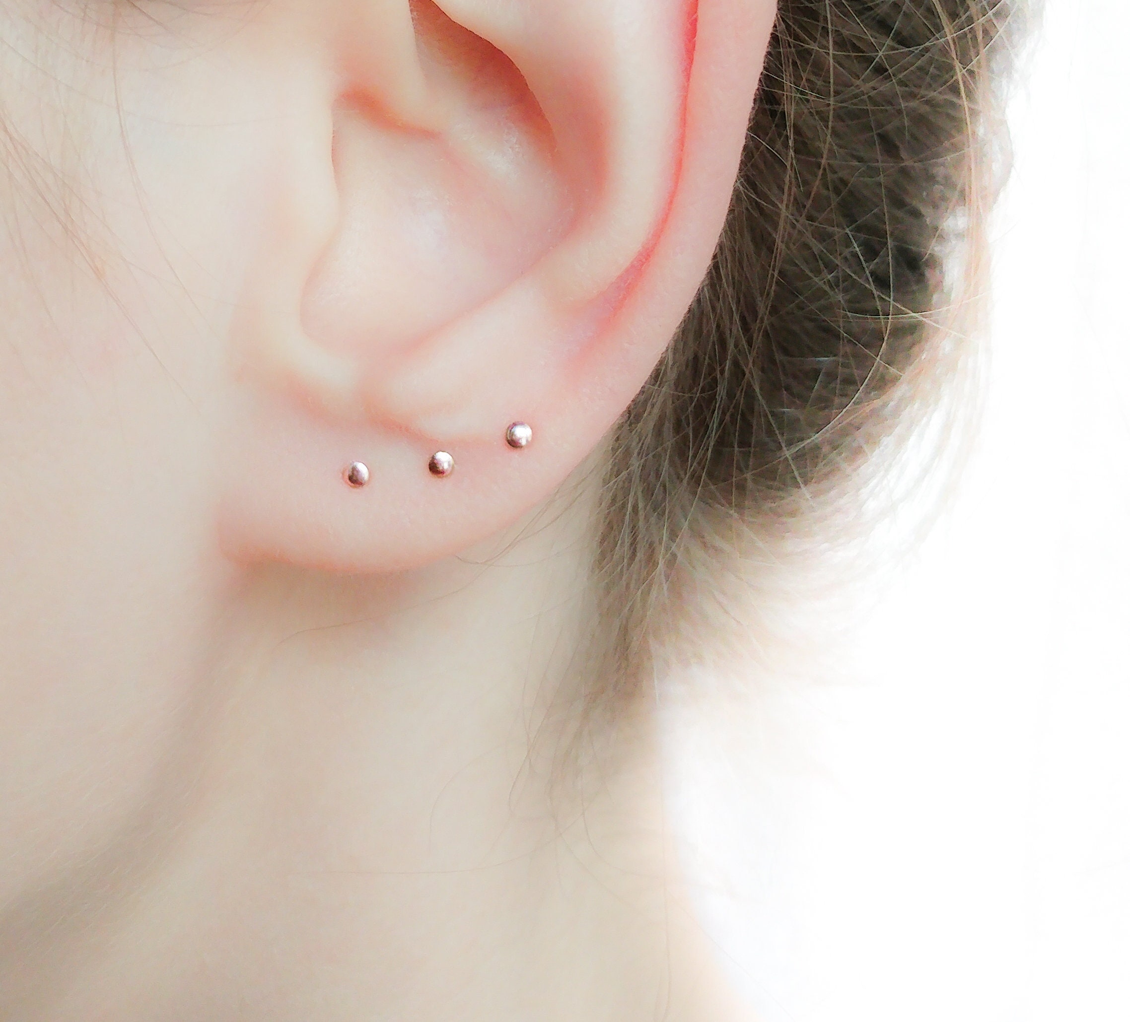 Tiny Rose Gold Earrings Earrings Set Stud Set Small | Etsy