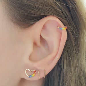 Rainbow Helix - Rainbow Cartilage Earring - Rainbow Helix Piercing ...