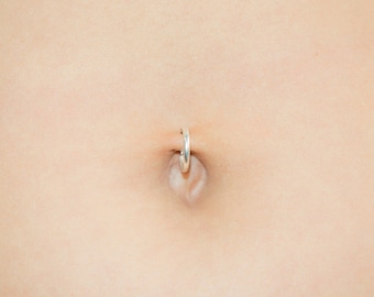 14g Belly Ring Silver - 14 Gauge Silver Belly Ring - Silver hoop Belly Ring - 14g Naval Ring - Dainty Belly Ring - Thick Belly Ring
