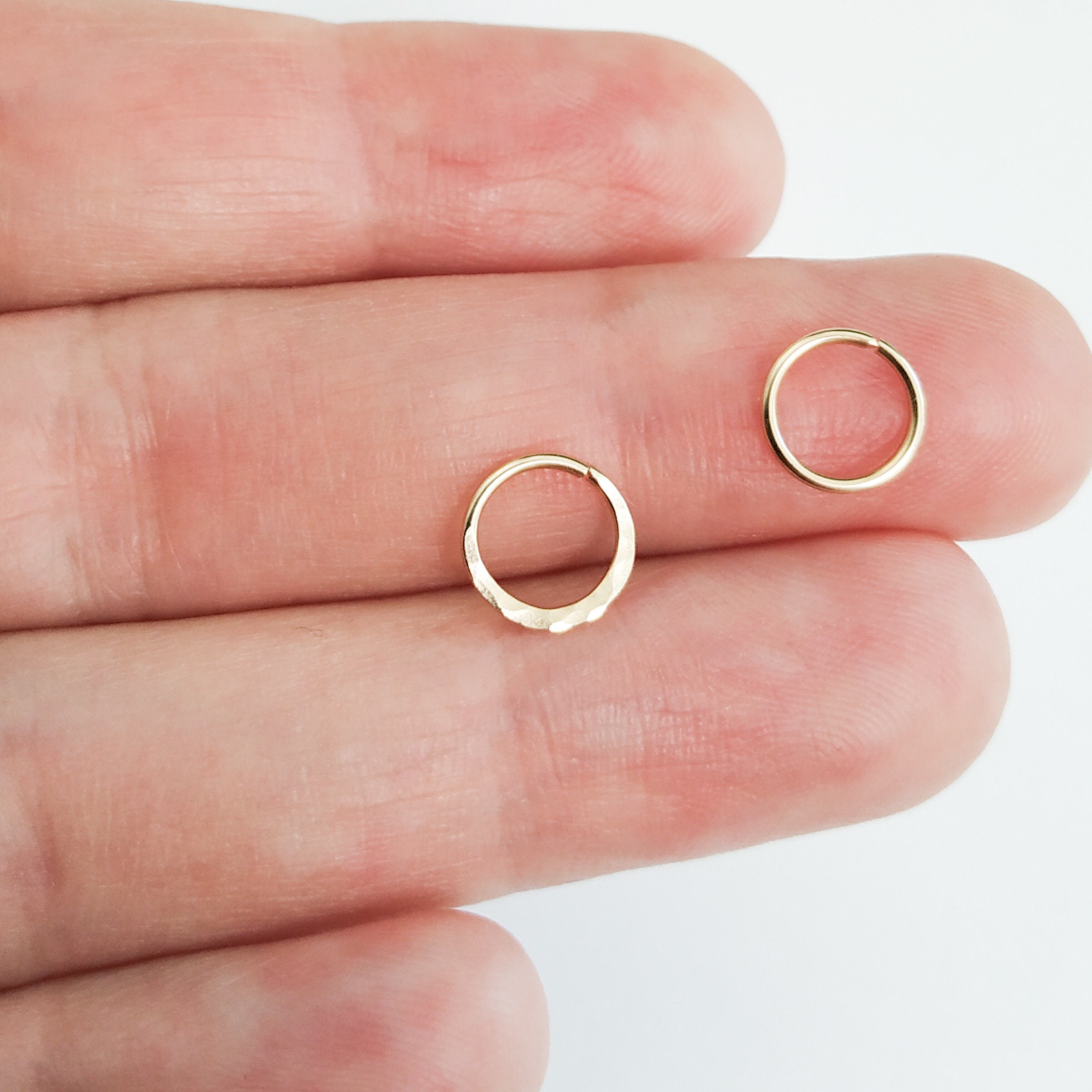 Tiny Hoop Earring Piercing - Septum Nose Ear Helix Piercing - Daith Rook Ring Earring - Simple Small Hoop