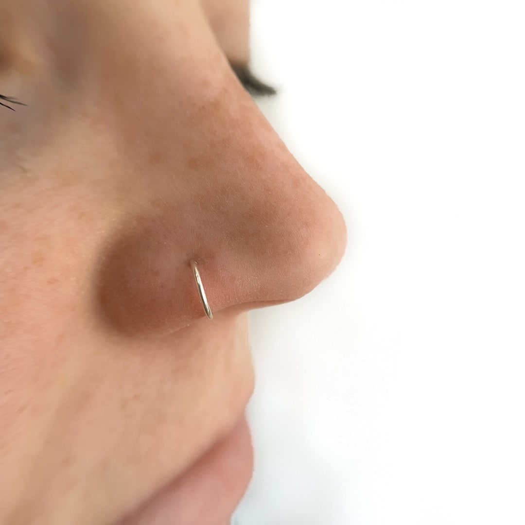 Thin Nose Ring Silver Nose Ring Gold Nose Ring Rose Gold Etsy