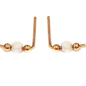 Opal Ohrstecker - Kleine Ohr Kletterer Ohrringe - Gold Opal Ohrringe - Gold Ohrstecker Ohrringe - Kurze Kletterer Ohrringe
