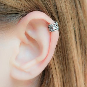 Ohrmanschette Silber-Kein Piercing Ohrring-Ohrmanschette kein Piercing-Helix Ohrmanschette Silber-Boho Ohrmanschette-Ohrmanschette Ohrring-Tribal Ohrmanschette