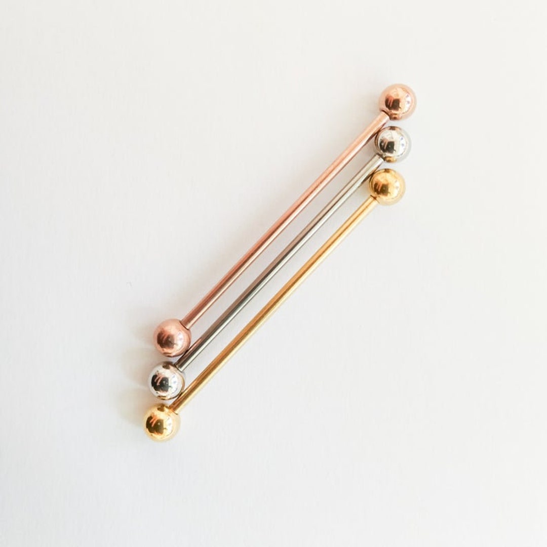 Industrial Barbell Chain-chain Industrial Bar-14g Industrial Barbell-38mm 316L Surgical Steel-upper Ear Cartilage Scaffold Piercing - Canada