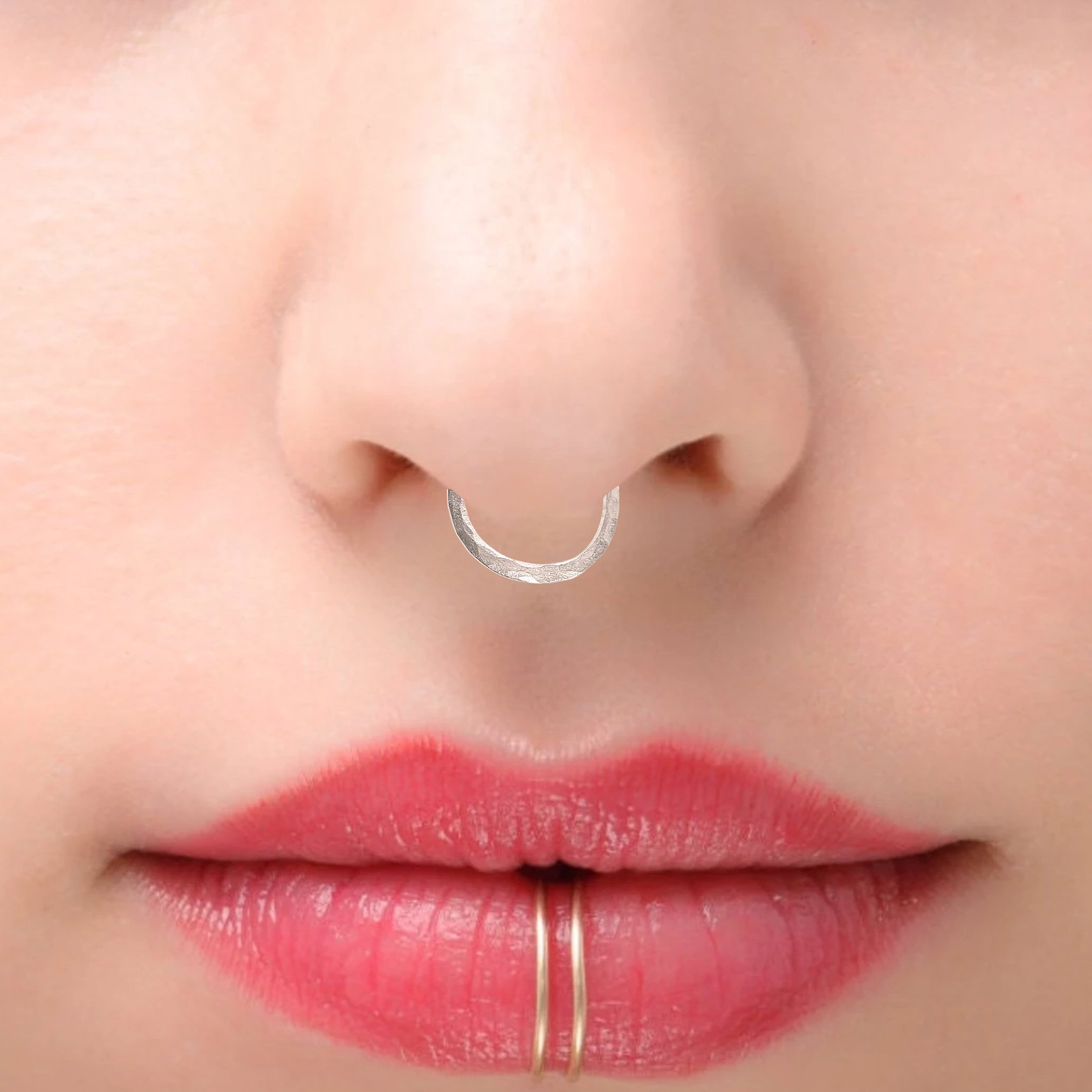 Labret Piercing Fake Septum Piercing Finti Labbra High Pierced