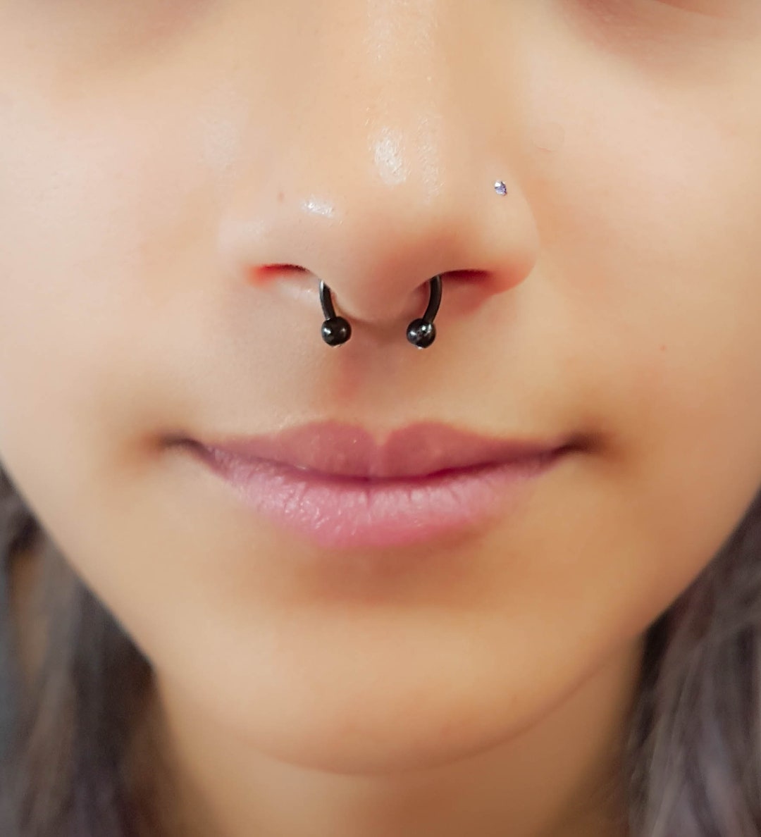 Hoefijzerpiercing neus lip septum ring 16G roestvrij staal