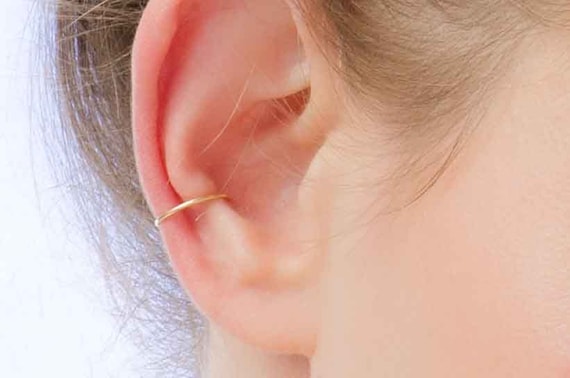 Buy Faux Ear Cuff Gold Ear Cuff Fake Ear Cuff Ear Cuff Slim Online in India   Etsy