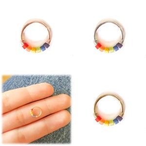 Rainbow Helix - Rainbow Cartilage Earring - Rainbow Helix Piercing ...